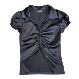 Y2K Wet Seal Button Stretch Top